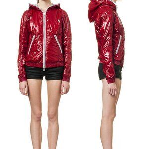 Duvetica Lipstick Red Down Filled Lighter Weight Full Zip Pockets Sports Jacket